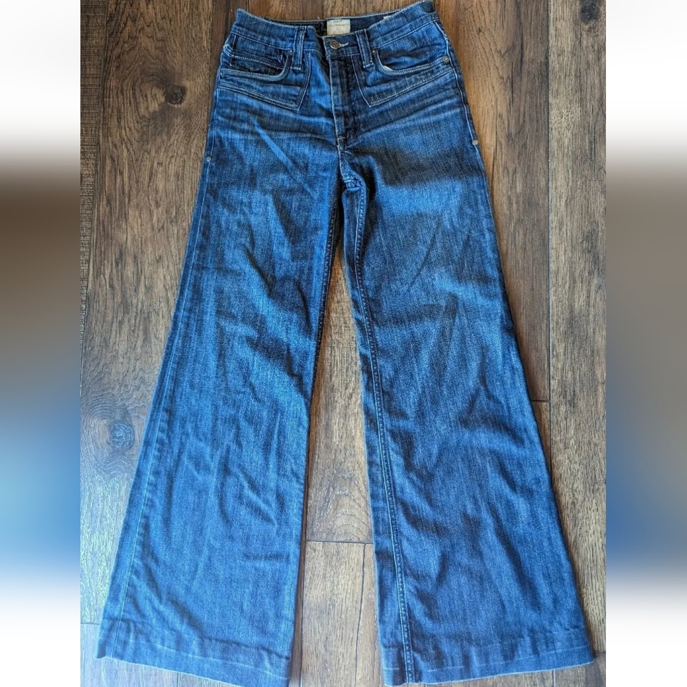 Taverniti So Soho High Waist Women's Distressed & Stretch Jeans Bell Cut Size 28
